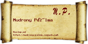 Mudrony Pálma névjegykártya